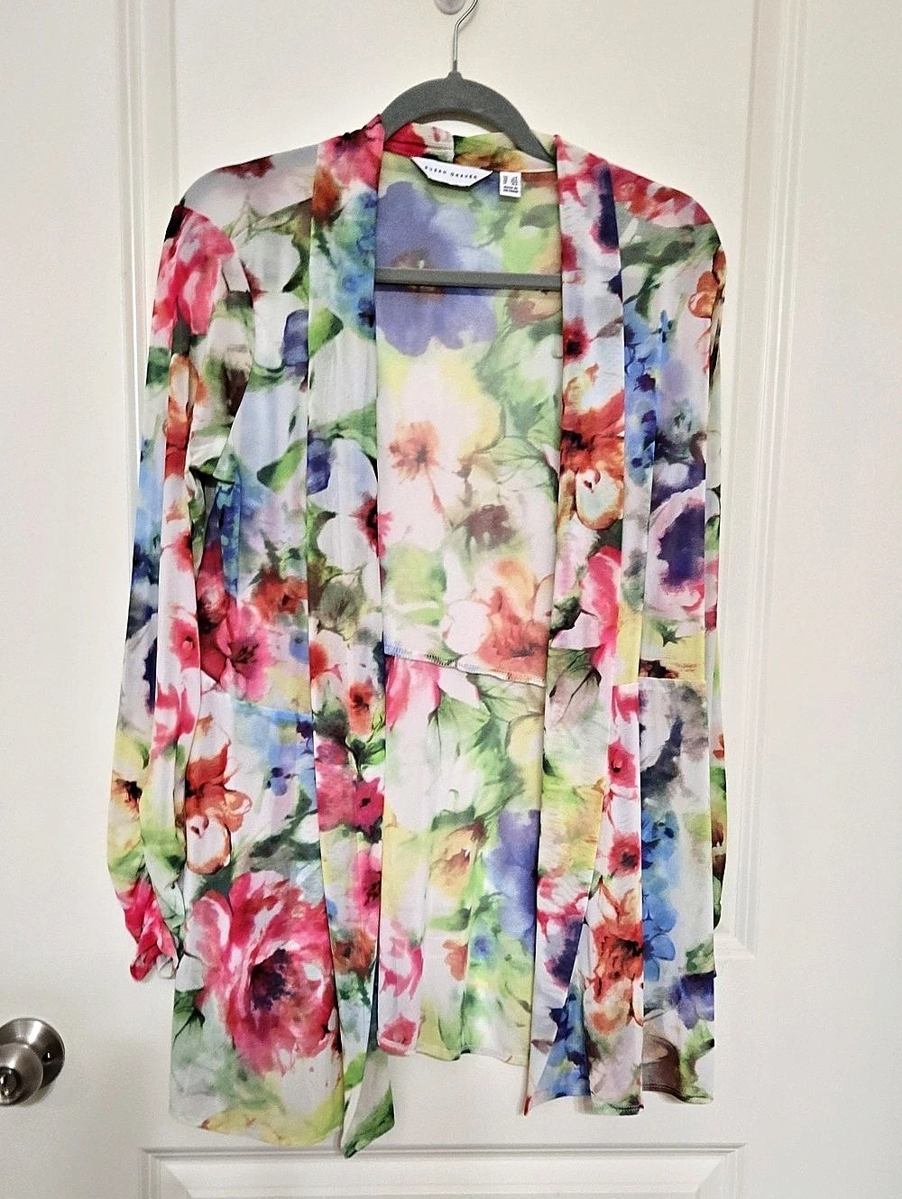 Susan Graver Floral Cardigan in Multicolor Like New